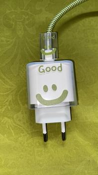 Product Review of 1Set Cover Case Pelindung Kabel Cable Data Charger Bahan Silikon Motif Kartun Untuk IP 18w/20w LL010 from C**🍫 0