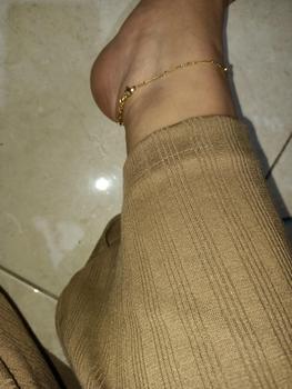 Product Review of Flexion - Gelang Kaki Wanita Lucia - Titanium Anti Karat/Hitam/Luntur - Aksesoris dan Perhiasan Fashion Korea Aesthetic Anklet Gold from 3**0 0