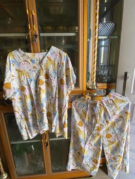 Product Review of [DasterHitsMalang] One Set Aira Celana Kulot Panjang 7/8 /One Set Kancing Depan/One Set Lengan Rempel/Setelan Wanita Baju Karet Katun Kerah Rayon Motif Atasan Busui Pendek Kotak from n**a 0