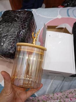 Product Review of TOPLES Kue Kering Lebaran Natal Daun Mahkota Crystal Rusa kaca tutup kayu kedap udara wadah kue makanan from i**a 0