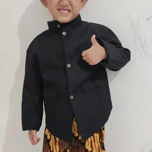 Setelan Baju Beskap Sikepan / Baju Beskap Hewes Anak / Baju Bayi Adat Jawa + Blangkon Solo Coklat