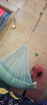 Product Review of ayunan bayi gantung joeyi per5 pakai kelambu lengkap dengan per dan besi gantungan kain warna (biru,hijau dan pink) from D**3 0