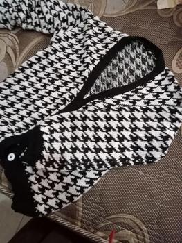 Product Review of Cardigan Houdstooth Autumn Semi Crop Outer Sweater from ** 1
