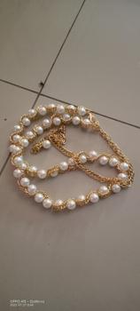 Product Review of Belt Rantai Mutiara Gold Gesper Fashion Wanita Silver Ikat Pinggang Gamis Rantai Model Kait from a**e 0