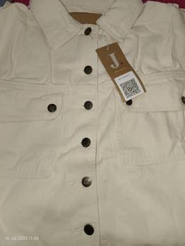 Product Review of JINISO Jaket Crop Jeans Oversize Pocket Khaki from A**a 0