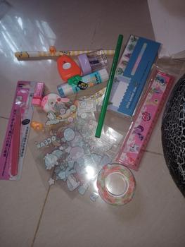 Product Review of Pouch Set alat tulis viral alat-alat sekolah aesthetic Pulpen pensil penggaris dll Penghapus Rautan Stationery from t**r g**🌠 0
