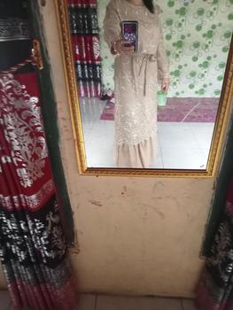 Product Review of Gamis terbaru Brokat  Motif tile bordir SABRINA DRESS elegan simple cantik ukuran L XL XXL JUMBO from M** m**🌺 1