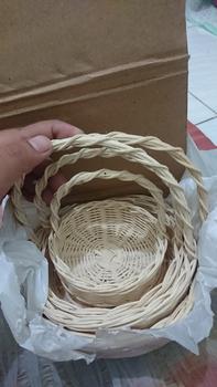 Product Review of (kecil- baca ukuran) Isi 4 keranjang rotan bulat mini tempat souvenir hiasan mahar hantaran seserahan hampers kado wadah unik hampers from m**h 0