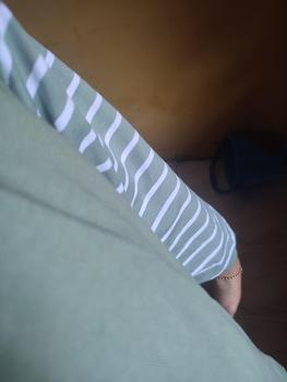 Product Review of QR PROJECT ID - KAOS POLOS OVERSIZE LENGAN PANJANG STRIPE SALUR WITH SLIT from N**y 0