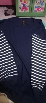 Product Review of QR PROJECT ID - KAOS POLOS OVERSIZE LENGAN PANJANG STRIPE SALUR WITH SLIT from d**5 1