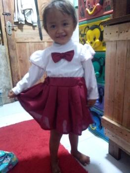 Product Review of Dress Knits Anak Perempuan usia 1-6 Tahun variasi salur pita Lengan panjang Anak-Anak Gaun setelan from m**h p**i 0