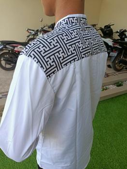 Product Review of Baju Koko El Rumi Araseo Lengan Panjang Kombinasi Batik Putih Kain Katun - Pria, Muslim from m**i 3