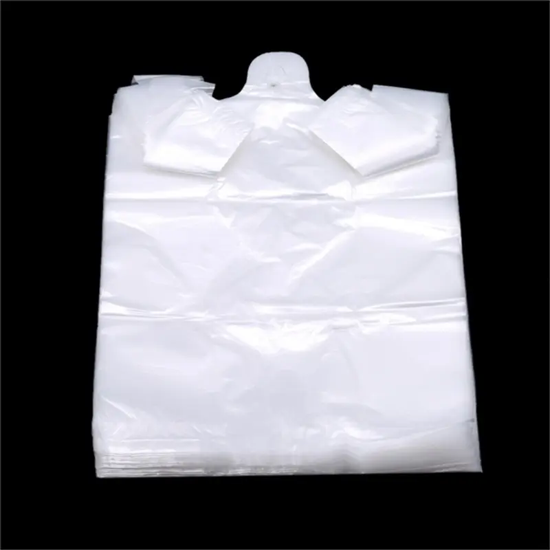 100pcs 20 * 30cm Transparent Bags Shopping Bag Plastic Supermarket Bags with Food Packaging Handle<GRL BAG>