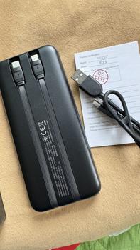 Product Review of [รับประกัน1ปี] Eloop E33 / E33 Line แบตสำรอง 10000mAh ชาร์จ 2.4A 12W Powerbank มีสายชาร์จในตัว Type C และ L-Cable พาวเวอร์แบงค์ เพาเวอร์แบงค์ ของแท้ 100% Power Bank from ล**🖤 2