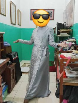 Product Review of Kinan Gaun Lebaran 2025 Gamis Brukat Dress Pesta Wanita Kondangan Muslim Remaja Bridesmaid Gaun Seragaman Dewasa Mewah Muslimah Simple Midi from T**i 0