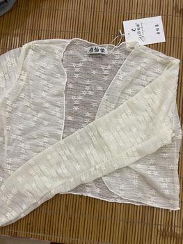Product Review of Áo khoác cardigan croptop dài tay nữ vải len lưới hoa xuyên thấu khoác áo kiểu đầm hở sang chảnh G649 Nhung Women Ren Viền Ren Màu Đen Voi from N**n 0