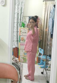 Product Review of Đồ Lam Đi Chùa - Bộ Truyền Thống Chéo Nhật Xéo 3 Nút, Phối Viền Đậm, Tay Áo Lỡ Chéo Cổ V Nút Giả Truyền Thống Dành Cho Phật Tử - AL033 Top Nữ Quần Hồng Women Tay Loe Ống Loe from T**o 2