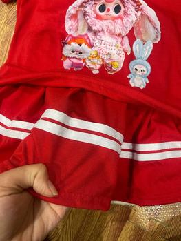 Product Review of set áo có cổ  + quần xuông kẻ in hình đáng yêu nghộ nghĩnh cho bé gái size 14-43kg, chất đẹp,thoáng mát cho bé from đ**️ 3