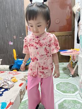 Product Review of Bộ áo bà ba và quần vải lụa tay ngắn cho bé gái 6-24kg from B** S** 1