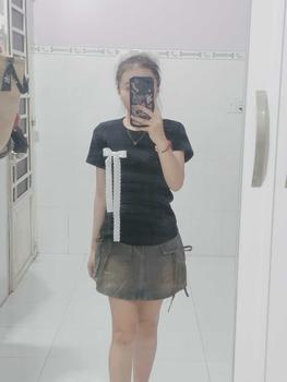 Product Review of Chân váy jean nữ fom dáng chữ A, có nơ thắt xinh dáng tiểu thư MS002 from J**y 0