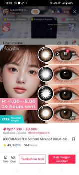 Product Review of (Doll Eyes 14.5-16mm) Magister SoftLens 14.5-16.0mm Minus (0.00 s/d-6.00) Softlen Hitam Coklat Biru SoftLens Lensa wajah softlen brown Lens Contact Lens BIG EYES from I**m 1