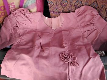 Product Review of เสื้อผ้าไหม รหัส:ม-004 คอหัวใจ ทรงแขนเจ้าหญิงแต่งโบว์ตรงเอว (แบบใหม่) Lady Clothing from ❤**❤ 1