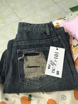 Product Review of H2D5659(S-2XL) Quần jeans suông nữ túi sau rách mới màu jeans xanh đẹp wash nhẹ dài quần 103-104cm Women Voi Lịch Sen Pants from A** N**n ** 0