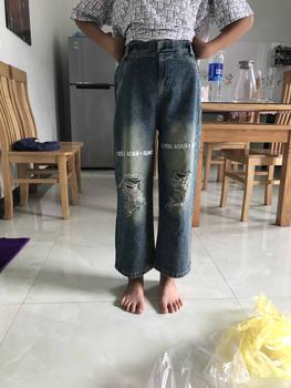 Product Review of Quần Jean Xuông Rách SEE Cạp Chun Cho Bé Gái Ong Women Dáng Suông Sz 11-15 Hàng Việt Nam Pants dài from L**H 0