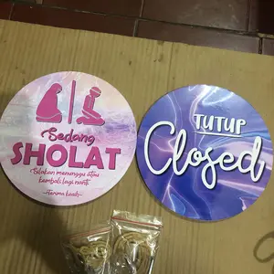 DecorArt - Papan Gantung Bolak Balik Buka Tutup Toko Open Close Sign Bentuk Bulat (Kode: BOLAT)