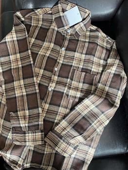 Product Review of Áo sơ mi dài tay Flannel unisex cổ bẻ form rộng from T**u 0