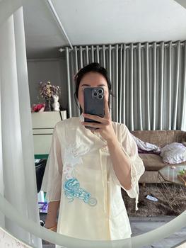 Product Review of Đồ Lam, Pháp Phục Lễ Chùa Vải Voan Tơ Thêu Chim Hạc Vạt Chéo Sang Trọng - Pháp Phục Tuệ Anh Nữ Áo from T**m n** m** m** ** 0