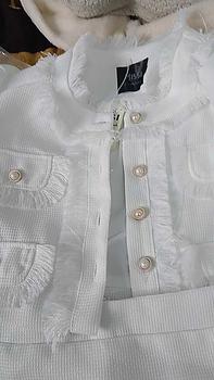 Product Review of Bộ Dạ Nữ Áo Dạ Tweed kèm Chân Váy chữ A Tua Rua Tiểu Thư xinh xắn và cá tính Top Kem from u**3 1