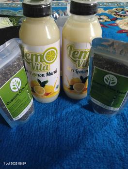Product Review of Paket 1 Liter Lemovita Sari Lemon Jus Murni BPOM Halal Organik Bebas gula  Alami Fruity Botol Air Juice (250ml x 4pcs atau 500ml x 2 pcs) from M**🌜 2