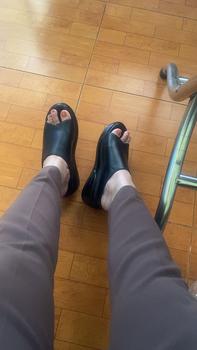 Product Review of DÉP DA CAO CẤP HỞ MŨI CAO 7CM Nữ DéP Shoes from s**2 0