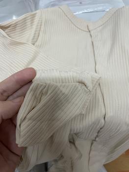 Product Review of [Kèm mũ] Bodysuit dài tay cho bé Đính Gấu, body dài tay cho bé gái bé trai chất Tăm gân mẫu quần áo sơ sinh 0-12M Jumpsuit Kem from g**: 3
