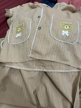 Product Review of Bộ Ngủ Đồ Bộ Pyjama Cổ Vets Quần Dài Aó Hai Túi Gấu Vải Đũi Gân Mềm Nhẹ from M**e 0