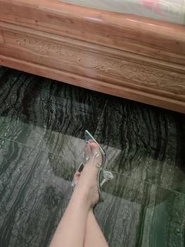 Product Review of Chị Đẹp Store - Guốc cao gót mũi nhọn quai trong Mika Đính Đá gót ly Pha lê 7-9 phân - U93 Shoes Nữ from N**n M**h T** 1