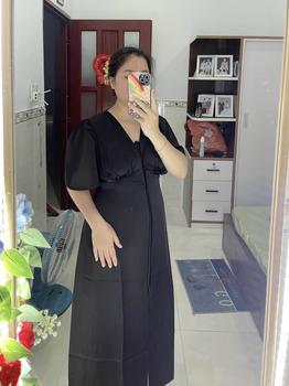 Product Review of T-Mie | Đầm Bầu Lụa Tô Châu Dáng Dài Sang Trọng Đi Tiệc, MD5094 Nữ Nhung phi from N**n T**3 0