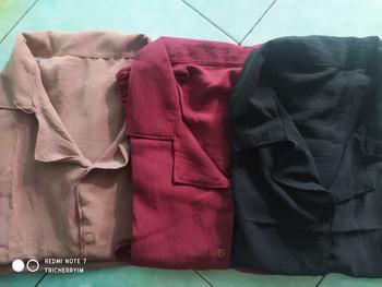 Product Review of ONESET Cringkle Pendek ANDIN Setelan Wanita Kancing KRAH V Celana Panjang Crinkle Airflow Crinkle Airflow from B**a 1