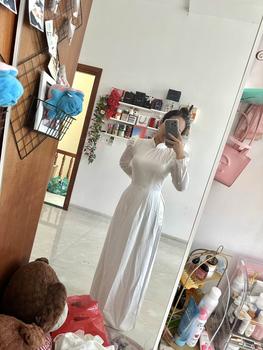Product Review of Áo dài  trắng truyền thống chảnh hàng thiết kế 4 tà from D**2 2