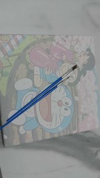 Product Review of Tranh tô màu theo số hoạt hình Doreamon kích cỡ 20x20cm đã căng sẵn khung, Mua 1 tranh Tặng 1 kệ để tranh, 1 màu bóng, màu tô, cọ vẽ, móc treo tranh, mua 3 tranh tặng 1 tranh, tặng 4 kệ gỗ, 4 màu bóng from L** N** 0