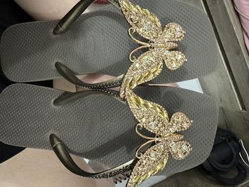 Product Review of Dép xỏ ngón nữ charm BỨM GOLD đế cao su mũi vuông phong cách thời trang dễ thương thanh lịch Shoes DéP GiàY from T**h 1