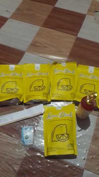 Product Review of Mabello 5 Pouch Minuman Serbuk Lemon   glutathione Drink/ Free Sabun Cair/Bubuk/ Powder from 🦌**✨ 0