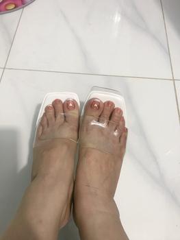 Product Review of (lùi size chân gầy)Dép Guốc nữ 12p -cao gót mũi vuông quay ngang trong mềm đúp trước 3cm. from h**6 2