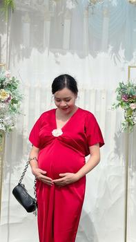 Product Review of HAMIE | Đầm lụa nhún ngực có bo chun (kèm hoa cài áo ) Nữ dài 118cm và dài 125cm from T**e 1