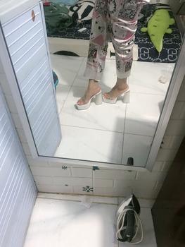 Product Review of (lùi size chân gầy)Dép Guốc nữ 12p -cao gót mũi vuông quay ngang trong mềm đúp trước 3cm. from h**6 0