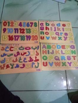 Product Review of Mainan Edukasi Anak Paket Puzzle Kayu Isi 4 Huruf Hijaiyah Arab Huruf Besar Kecil Angka 0-20 from i**6 0