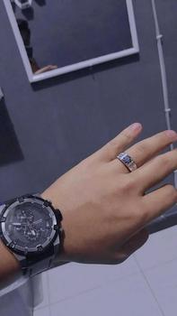 Product Review of Cincin Pria Perak Sterling Silver 925 Terbaru Batu Berlian Moissanite Asli 2.0 CT Ring adjustable Perhiasan Pria Bersertifikat GRA from 𝙍**𝙡 0