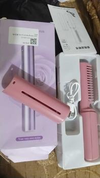Product Review of Straight Hair Comb Wireless 2 in 1 Hair Straightener and Curler USB Charging Portable Hair Comb from J**y 0
