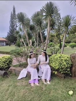 Product Review of Áo dài hoa nhí tím lụa Nhật in 6D _ Mã P64 from l**o 0